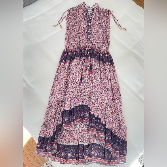 Floral Midi Dress in Pink and Purple - Picture 3 of 8